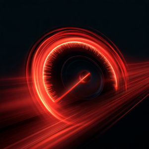 Professional website speed optimization futuristic symbol which represents website speed under 2,5s